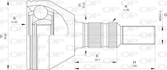 Open Parts CVJ5440.10 - Šarnīru komplekts, Piedziņas vārpsta autodraugiem.lv