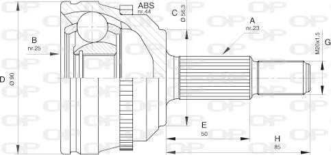 Open Parts CVJ5441.10 - Šarnīru komplekts, Piedziņas vārpsta autodraugiem.lv