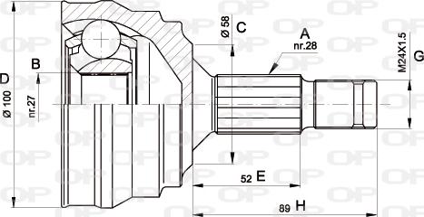 Open Parts CVJ5462.10 - Šarnīru komplekts, Piedziņas vārpsta autodraugiem.lv