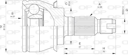 Open Parts CVJ5488.10 - Šarnīru komplekts, Piedziņas vārpsta autodraugiem.lv