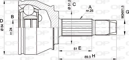 Open Parts CVJ5439.10 - Šarnīru komplekts, Piedziņas vārpsta autodraugiem.lv