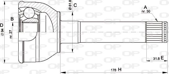 Open Parts CVJ5429.10 - Šarnīru komplekts, Piedziņas vārpsta autodraugiem.lv