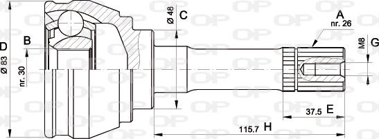 Open Parts CVJ5569.10 - Šarnīru komplekts, Piedziņas vārpsta autodraugiem.lv