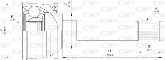 Open Parts CVJ5560.10 - Šarnīru komplekts, Piedziņas vārpsta autodraugiem.lv