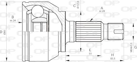 Open Parts CVJ5567.10 - Šarnīru komplekts, Piedziņas vārpsta autodraugiem.lv