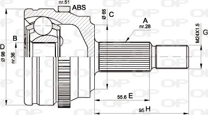 Open Parts CVJ5501.10 - Šarnīru komplekts, Piedziņas vārpsta autodraugiem.lv