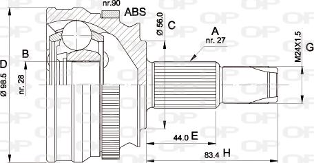 Open Parts CVJ5507.10 - Šarnīru komplekts, Piedziņas vārpsta autodraugiem.lv