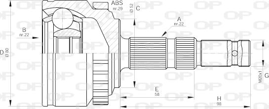 Open Parts CVJ5519.10 - Šarnīru komplekts, Piedziņas vārpsta autodraugiem.lv