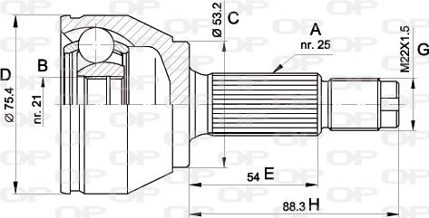 Open Parts CVJ5514.10 - Šarnīru komplekts, Piedziņas vārpsta autodraugiem.lv