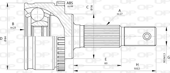 Open Parts CVJ5583.10 - Šarnīru komplekts, Piedziņas vārpsta autodraugiem.lv