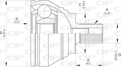 Open Parts CVJ5536.10 - Šarnīru komplekts, Piedziņas vārpsta autodraugiem.lv