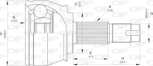 Open Parts CVJ5532.10 - Šarnīru komplekts, Piedziņas vārpsta autodraugiem.lv