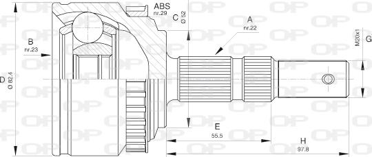 Open Parts CVJ5526.10 - Šarnīru komplekts, Piedziņas vārpsta autodraugiem.lv