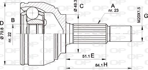 Open Parts CVJ5521.10 - Šarnīru komplekts, Piedziņas vārpsta autodraugiem.lv