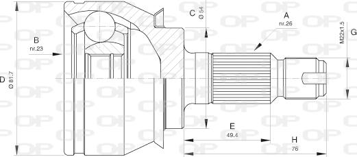 Open Parts CVJ5528.10 - Šarnīru komplekts, Piedziņas vārpsta autodraugiem.lv