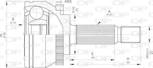 Open Parts CVJ5572.10 - Šarnīru komplekts, Piedziņas vārpsta autodraugiem.lv