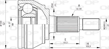 Open Parts CVJ5694.10 - Šarnīru komplekts, Piedziņas vārpsta autodraugiem.lv