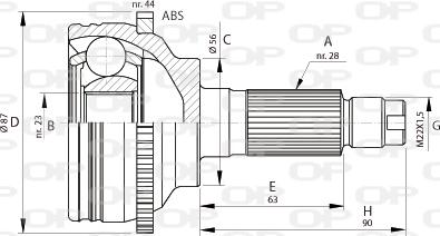 Open Parts CVJ5696.10 - Šarnīru komplekts, Piedziņas vārpsta autodraugiem.lv