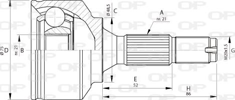 Open Parts CVJ5692.10 - Šarnīru komplekts, Piedziņas vārpsta autodraugiem.lv