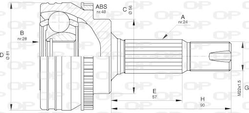 Open Parts CVJ5649.10 - Šarnīru komplekts, Piedziņas vārpsta autodraugiem.lv