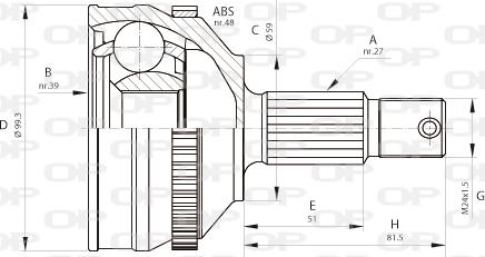 Open Parts CVJ5646.10 - Šarnīru komplekts, Piedziņas vārpsta autodraugiem.lv