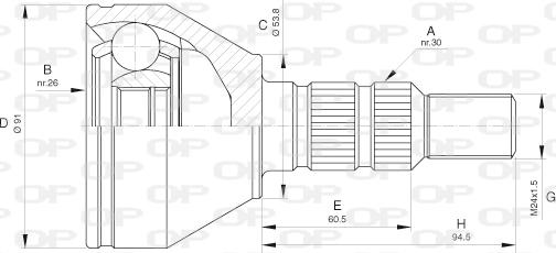 Open Parts CVJ5641.10 - Šarnīru komplekts, Piedziņas vārpsta autodraugiem.lv