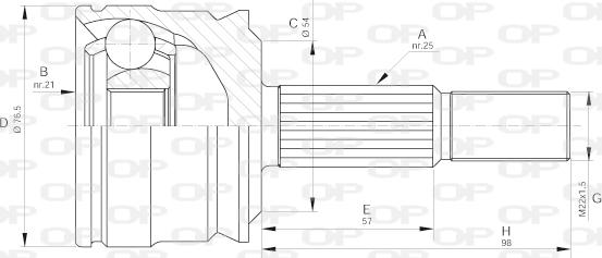 Open Parts CVJ5642.10 - Šarnīru komplekts, Piedziņas vārpsta autodraugiem.lv