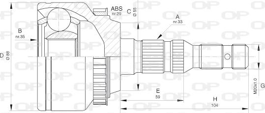 Open Parts CVJ5655.10 - Šarnīru komplekts, Piedziņas vārpsta autodraugiem.lv