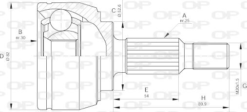 Open Parts CVJ5650.10 - Šarnīru komplekts, Piedziņas vārpsta autodraugiem.lv