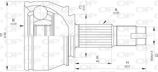 Open Parts CVJ5651.10 - Šarnīru komplekts, Piedziņas vārpsta autodraugiem.lv