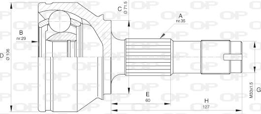 Open Parts CVJ5658.10 - Šarnīru komplekts, Piedziņas vārpsta autodraugiem.lv