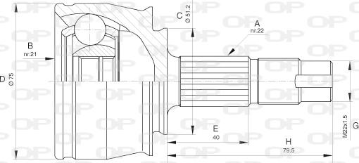 Open Parts CVJ5652.10 - Šarnīru komplekts, Piedziņas vārpsta autodraugiem.lv