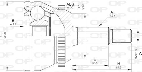 Open Parts CVJ5660.10 - Šarnīru komplekts, Piedziņas vārpsta autodraugiem.lv