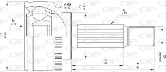 Open Parts CVJ5661.10 - Šarnīru komplekts, Piedziņas vārpsta autodraugiem.lv