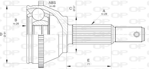 Open Parts CVJ5604.10 - Šarnīru komplekts, Piedziņas vārpsta autodraugiem.lv