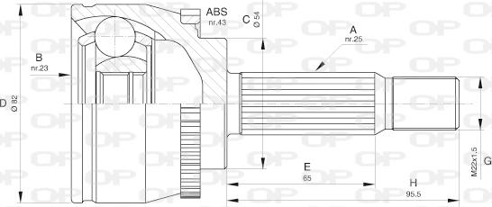 Open Parts CVJ5601.10 - Šarnīru komplekts, Piedziņas vārpsta autodraugiem.lv