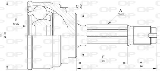Open Parts CVJ5608.10 - Šarnīru komplekts, Piedziņas vārpsta autodraugiem.lv