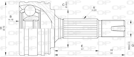 Open Parts CVJ5616.10 - Šarnīru komplekts, Piedziņas vārpsta autodraugiem.lv