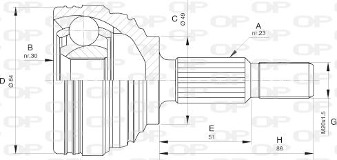Open Parts CVJ5613.10 - Šarnīru komplekts, Piedziņas vārpsta autodraugiem.lv