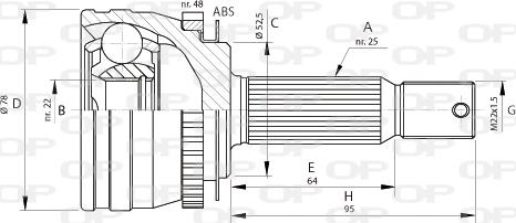 Open Parts CVJ5689.10 - Šarnīru komplekts, Piedziņas vārpsta autodraugiem.lv