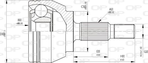 Open Parts CVJ5684.10 - Šarnīru komplekts, Piedziņas vārpsta autodraugiem.lv