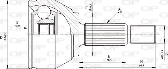 Open Parts CVJ5681.10 - Šarnīru komplekts, Piedziņas vārpsta autodraugiem.lv