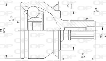 Open Parts CVJ5630.10 - Šarnīru komplekts, Piedziņas vārpsta autodraugiem.lv