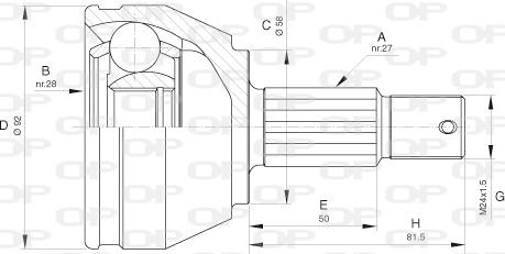 Open Parts CVJ5638.10 - Šarnīru komplekts, Piedziņas vārpsta autodraugiem.lv