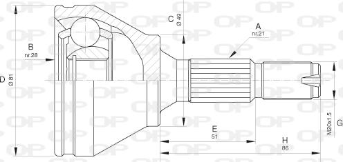 Open Parts CVJ5632.10 - Šarnīru komplekts, Piedziņas vārpsta autodraugiem.lv