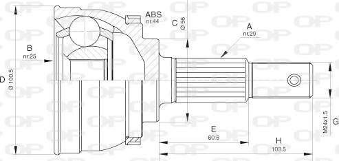 Open Parts CVJ5629.10 - Šarnīru komplekts, Piedziņas vārpsta autodraugiem.lv