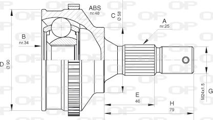 Open Parts CVJ5625.10 - Šarnīru komplekts, Piedziņas vārpsta autodraugiem.lv