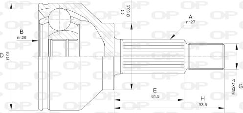 Open Parts CVJ5620.10 - Šarnīru komplekts, Piedziņas vārpsta autodraugiem.lv