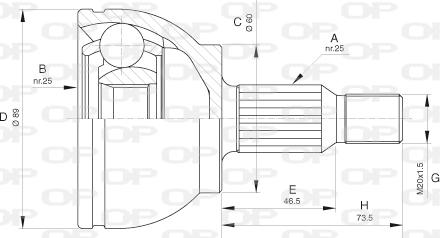 Open Parts CVJ5628.10 - Šarnīru komplekts, Piedziņas vārpsta autodraugiem.lv