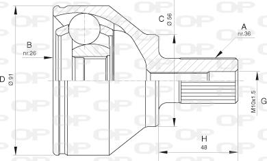 Open Parts CVJ5623.10 - Šarnīru komplekts, Piedziņas vārpsta autodraugiem.lv